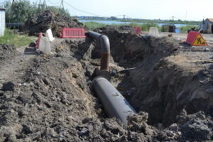 The main water supply system was unearthed
